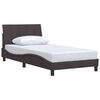 vidaXL Estructura de cama sin colch&oacute;n Hanko tela marr&oacute;n oscuro 100x200 cm