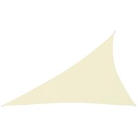 vidaXL Toldo de vela triangular tela Oxford color crema 3x4x5 m