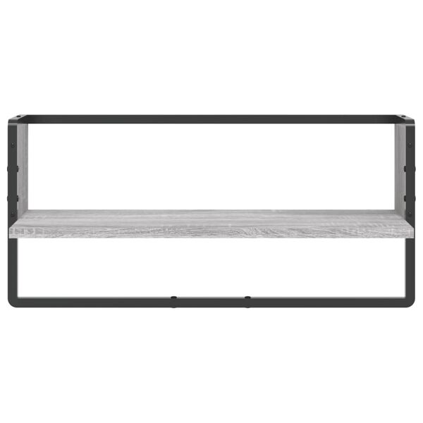 vidaXL Estante de pared con barra gris Sonoma 65x25x30 cm
