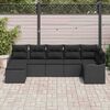 vidaXL Conjunto de sof&aacute; de jard&iacute;n con coj&iacute;n 7 pcs Negro Polirat&aacute;n