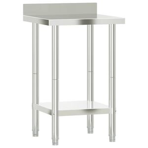vidaXL Mesa trabajo cocina y salpicadero acero inoxidable 55x55x93 cm