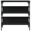 vidaXL Mesa consola madera de ingeniería negra 75x32x75 cm