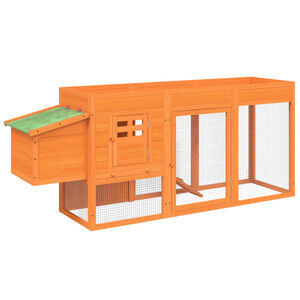 vidaXL Gallinero madera maciza de pino marr&oacute;n 204x50x84 cm