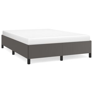 vidaXL Estructura de cama sin colch&oacute;n cuero sint&eacute;tico gris 140x190 cm