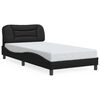 vidaXL Estructura de cama con LED sin colch&oacute;n Hvar negro 100x203 cm