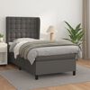 vidaXL Cama box spring con colch&oacute;n cuero sint&eacute;tico gris 90x190 cm