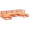 vidaXL Juego de sofás de jardín 6 pzas madera maciza pino marrón cera
