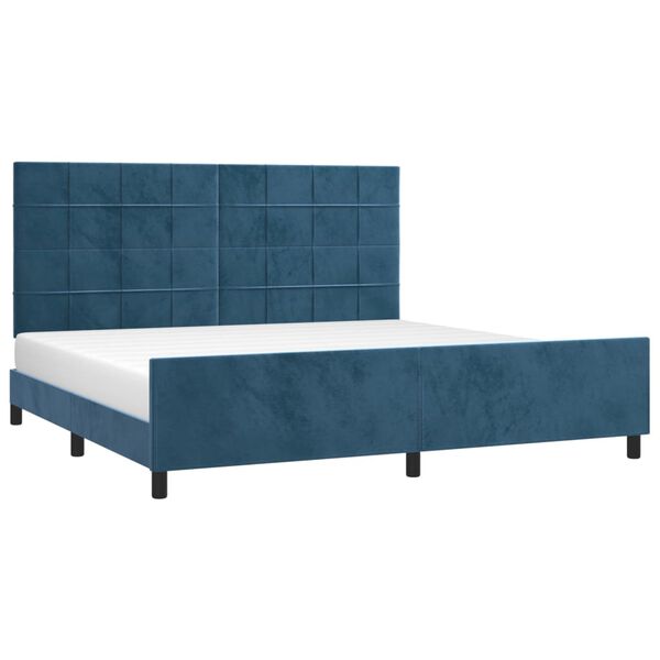 vidaXL Estructura cama sin colch&oacute;n terciopelo azul oscuro 200x200 cm