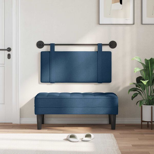 vidaXL Cabecera Colgante Montaje en la pared Azul 90 x 55 x 5 cm tela