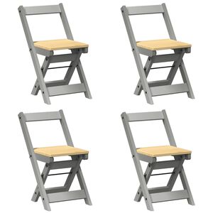vidaXL Sillas plegables 4 uds Corona madera pino gris