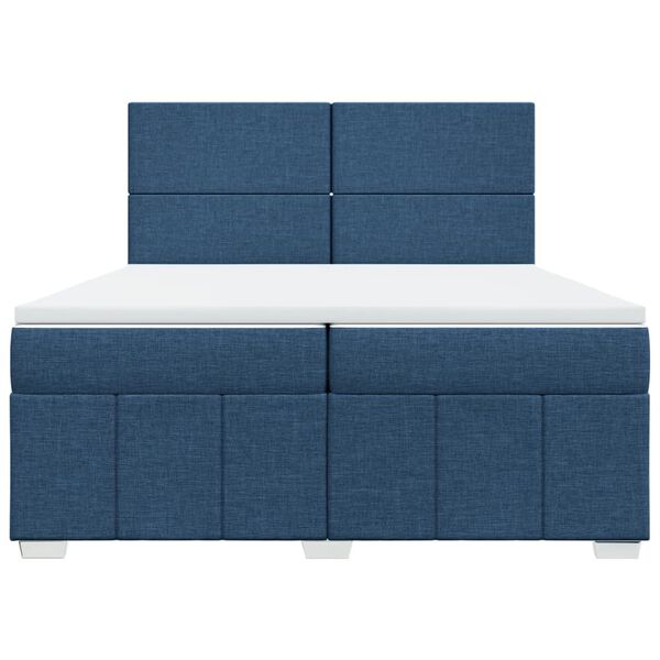 vidaXL Cama box spring con colch&oacute;n tela azul 200x200 cm