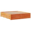 vidaXL Cama con estanter&iacute;a sin colch&oacute;n madera maciza marr&oacute;n 180x200cm