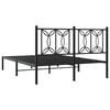 vidaXL Estructura cama sin colch&oacute;n con cabecero metal negro 140x190 cm