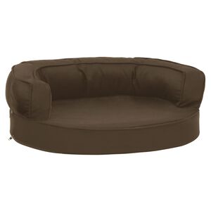 vidaXL Colch&oacute;n de cama de perro ergon&oacute;mico aspecto lino marr&oacute;n 60x42cm