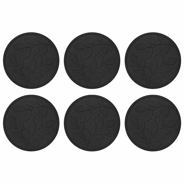 vidaXL Piedra decorativa 6 pcs Negro &Oslash; 44 x 2 cm Goma