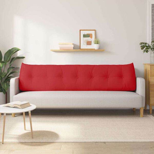 vidaXL Coj&iacute;n de Espalda Rojo 200 x 24 x 50 cm tela