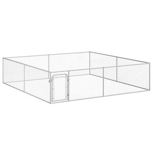 vidaXL Perrera de exterior de acero galvanizado 4x4x1 m