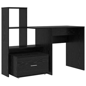 vidaXL Escritorio Roble Negro Madera de ingenier&iacute;a