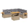 vidaXL Set sof&aacute;s de jard&iacute;n 7 piezas y cojines rat&aacute;n sint&eacute;tico beige