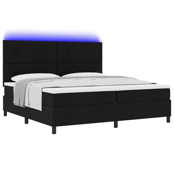 vidaXL Cama tipo Box Spring con colch&oacute;n Negro 200 x 200 cm tela