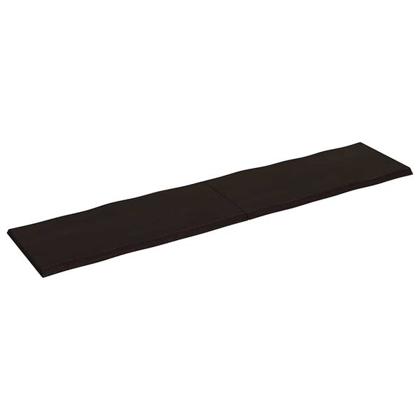 vidaXL Tablero mesa madera tratada borde vivo marrón 220x50x(2-4) cm