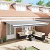 vidaXL Toldo retr&aacute;ctil aluminio y tela gris antracita y blanco 5x3 m