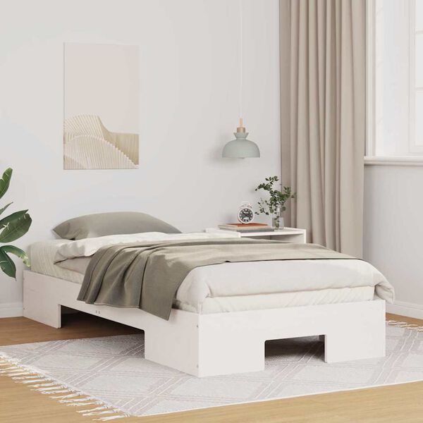 vidaXL Estructura de cama Blanco 75 x 190 cm Madera maciza de pino