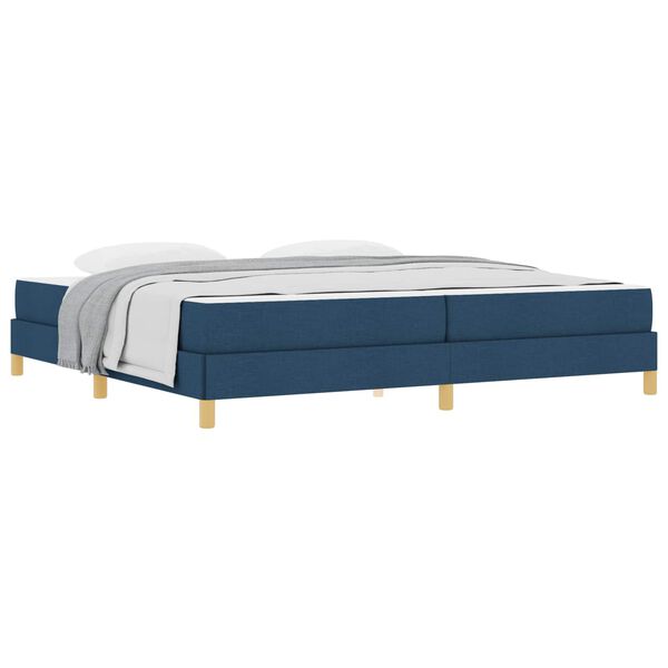 vidaXL Cama tipo Box Spring con colch&oacute;n Azul 200 x 200 cm tela