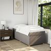 vidaXL Cama box spring con colch&oacute;n tela gris taupe 80x200 cm
