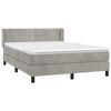 vidaXL Cama box spring con colch&oacute;n terciopelo gris claro 140x190 cm