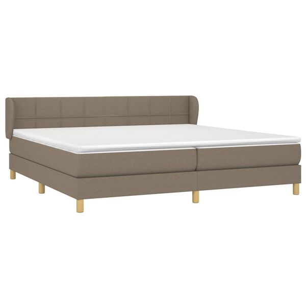 vidaXL Cama box spring con colch&oacute;n tela gris taupe 200x200 cm