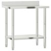 vidaXL Mesa trabajo cocina y salpicadero acero inoxidable 82,5x55x93cm