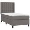 vidaXL Cama box spring y colchón LED cuero sintético gris 90x190 cm