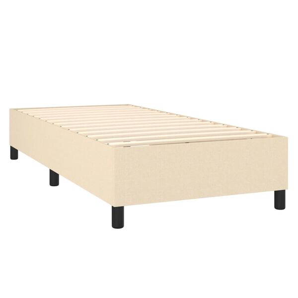 vidaXL Cama box spring con colch&oacute;n tela color crema 80x200 cm