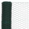 vidaXL Alambrada de gallinero acero revestimiento PVC verde 25x1,2 m