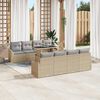 vidaXL Conjunto de sof&aacute; de jard&iacute;n con coj&iacute;n 7 pcs Beige y Gris Claro