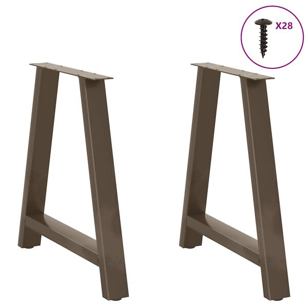 vidaXL Patas para mesa de comedor en forma de A (2 unidades, 80 x 72-73 cm, acero)