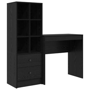 vidaXL Escritorio Roble Negro 125,5 x 40 x 127 cm 2 uds.