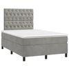 vidaXL Cama box spring colch&oacute;n y LED terciopelo gris claro 120x190 cm