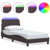 vidaXL Estructura de cama sin colch&oacute;n Hanko tela marr&oacute;n oscuro 90x190 cm