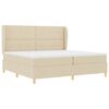 vidaXL Cama tipo Box Spring con colch&oacute;n Crema 200 x 200 cm tela