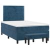 vidaXL Cama box spring con colch&oacute;n terciopelo azul oscuro 120x190 cm