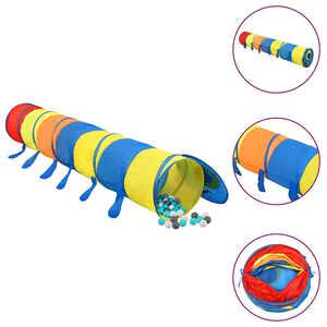 vidaXL Túnel de juegos niños con 250 bolas poliéster multicolor 245 cm