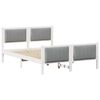 vidaXL Estructura de cama con cabecera y gris claro 140 x 190 cm