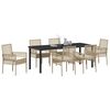 vidaXL Conjunto de Comedor de Jard&iacute;n 7 pcs Beige rat&aacute;n sint&eacute;tico