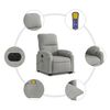 vidaXL Sillón masaje eléctrico reclinable elevable tela gris claro
