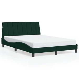 vidaXL Estructura de cama sin colch&oacute;n Hanko terciopelo verde oscuro 120x200 cm