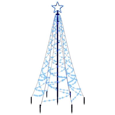 vidaXL Árbol de Navidad con pincho 200 LED azul 180 cm