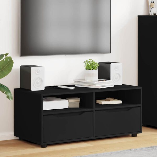 vidaXL Gabinete de TV Negro 100 x 48 x 43 cm Madera contrachapada