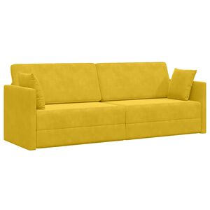 vidaXL Sof&aacute;-cama de piso Amarillo 213 x 70 x 77 cm Terciopelo